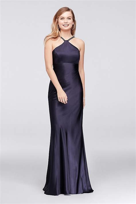 halter dress in silk charmeuse and lace 